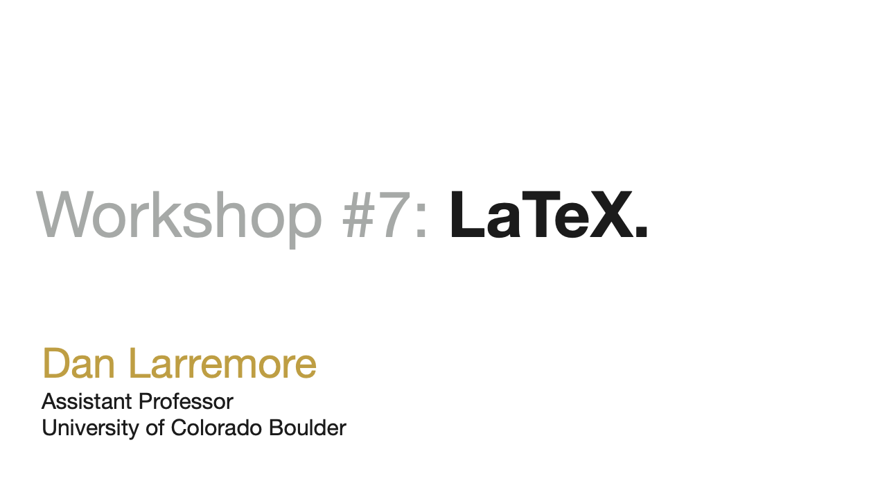Workshop: LaTeX
